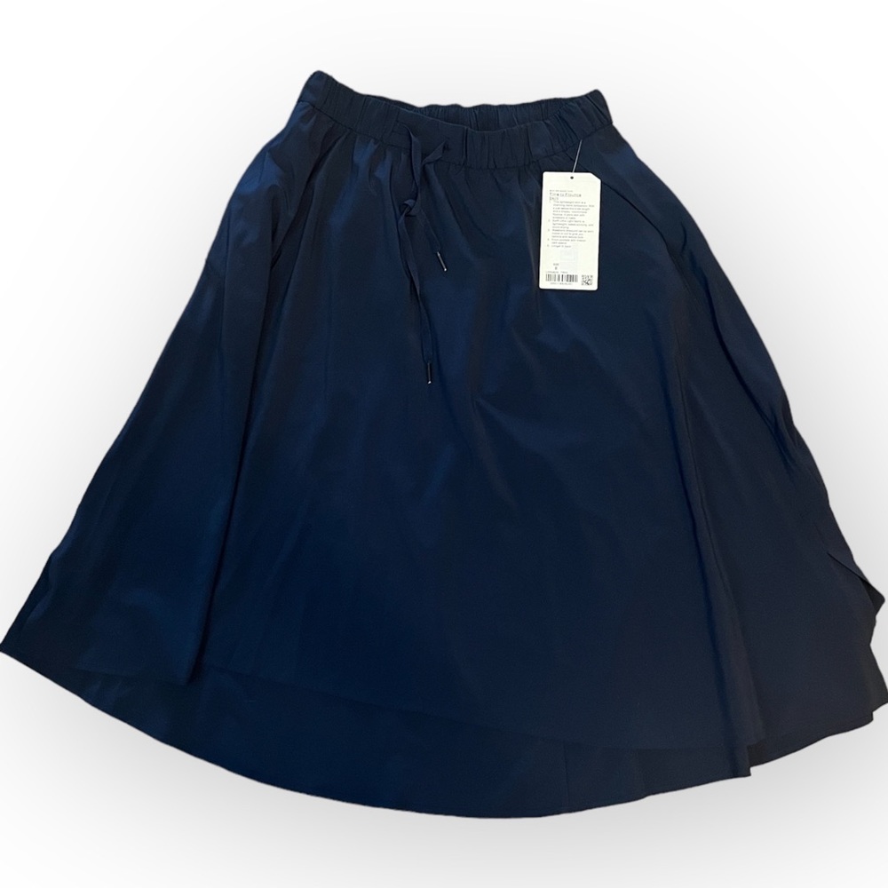 NWT Lululemon Time to Flounce Midi Skirt Navy Blue Swift Ultra Fabric Size 8